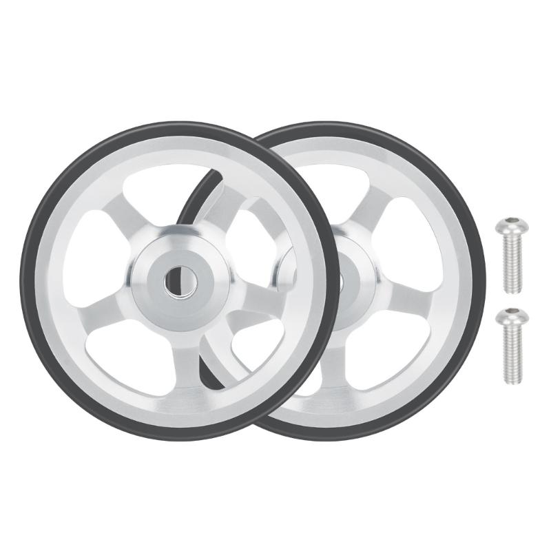 

2pcs Portables Folded Bike Wheel Durability Bike Wheel Thickening Solid Wheel for Commuters and Students серебряный