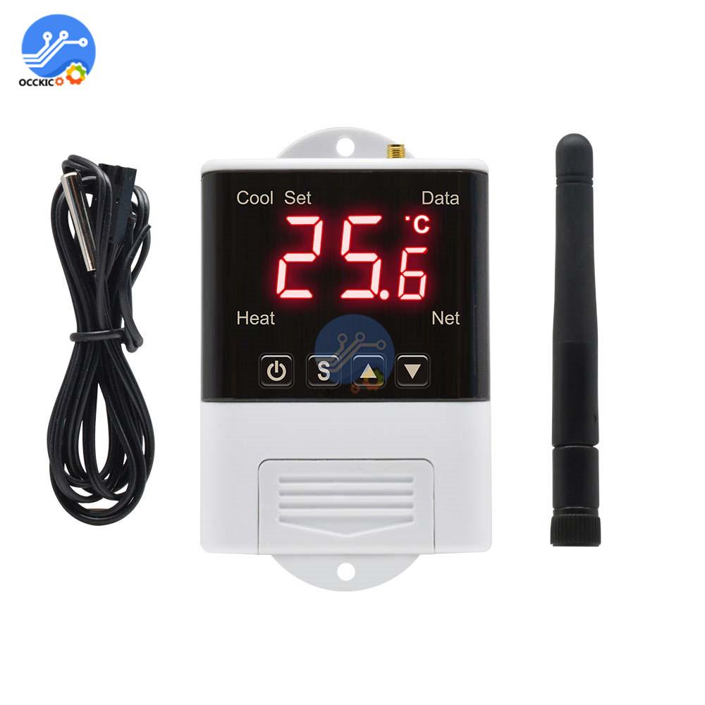 Wireless Wifi Temperature Controller Thermostat AC110-220V DS18B20 NTC Sensor Digital Display APP Control for Smart Home Aquariu DTC1201 NTC