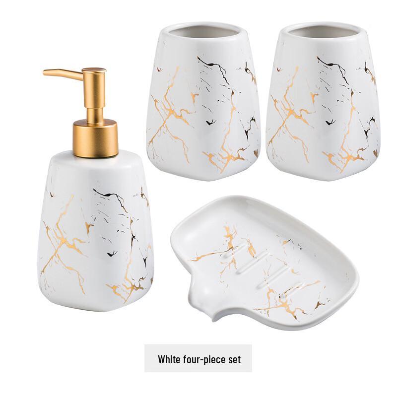 OLOEY Ceramic Bathroom 4-Piece Wash Set