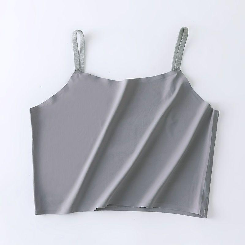 Ice Silk Strapless Backless Camisole - Korean Style Student Top