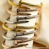 Non-Fading Gold Round Plate Bracelet for Women - Versatile European-American Fashion In Titanium Steel