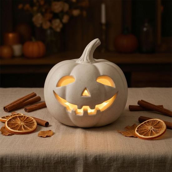 Dekorative Herbstakzente Kürbislaterne Ornament, Harz Hohl Tischfigur, Herbst Indoor Kaminsims Dekor Tischdekorationen für Halloween