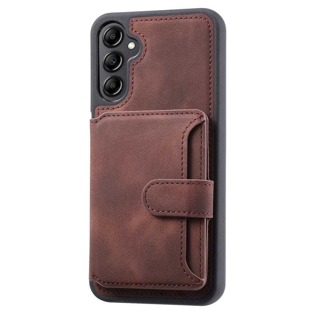 Para Samsung Galaxy A35 5G Capa Carteira de Bloqueio RFID Revestida em Couro TPU Capa com Suporte