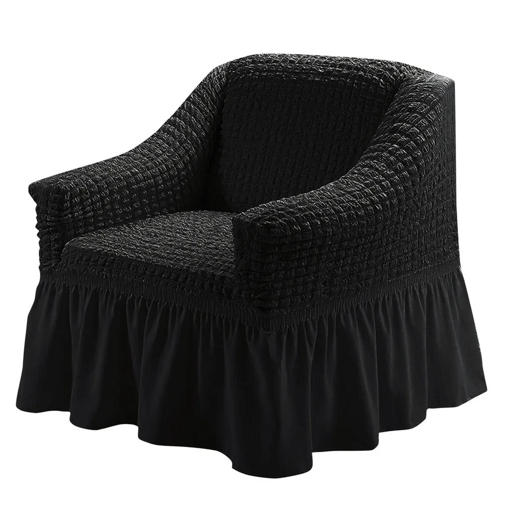 Einsitzer-Sofa Seater Seersucker Überwurf mit Rock Universeller Stretch-Sofa-Couch-Überwurf Leicht passender Möbelschutz
