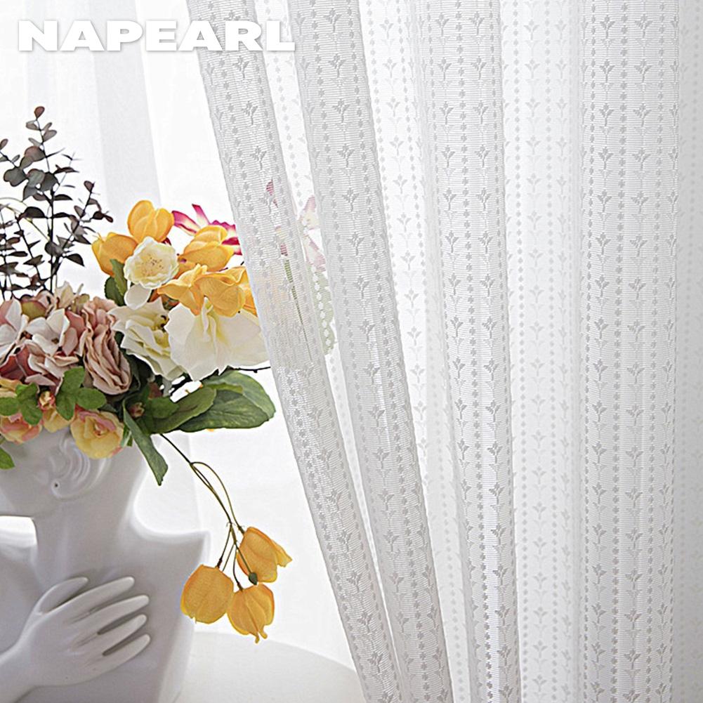 1 rideau transparent en dentelle à motif de vague fraîche de style français NAPEARL 10-20 % occultant pour salon, chambre à coucher, balcon, décoration d'intérieur