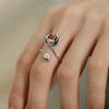 Antique Thai Silver Lotus Flower Adjustable Rings For Women Retro Fashion New Jewelry Accessories Gift Party Anillos