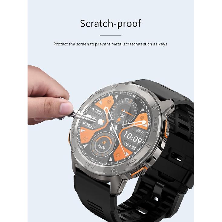 [3 Pack] Compatible for KOSPET Tank T3 Smart Watch Tempered Glass Screen Protector, 9H Hardness, Anti-Scratch, Anti-Fingerprint, Anti-Bubble Easy