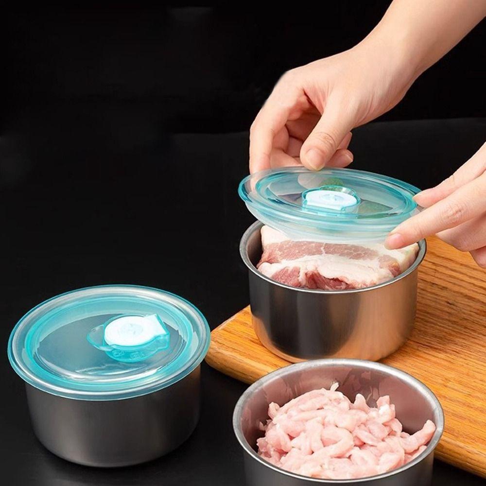 Stainless Steel Fresh-keeping Box Multifunction Leak-proof Lunch Box Heat Resistant Food Storage Box for Kitchen Tableware