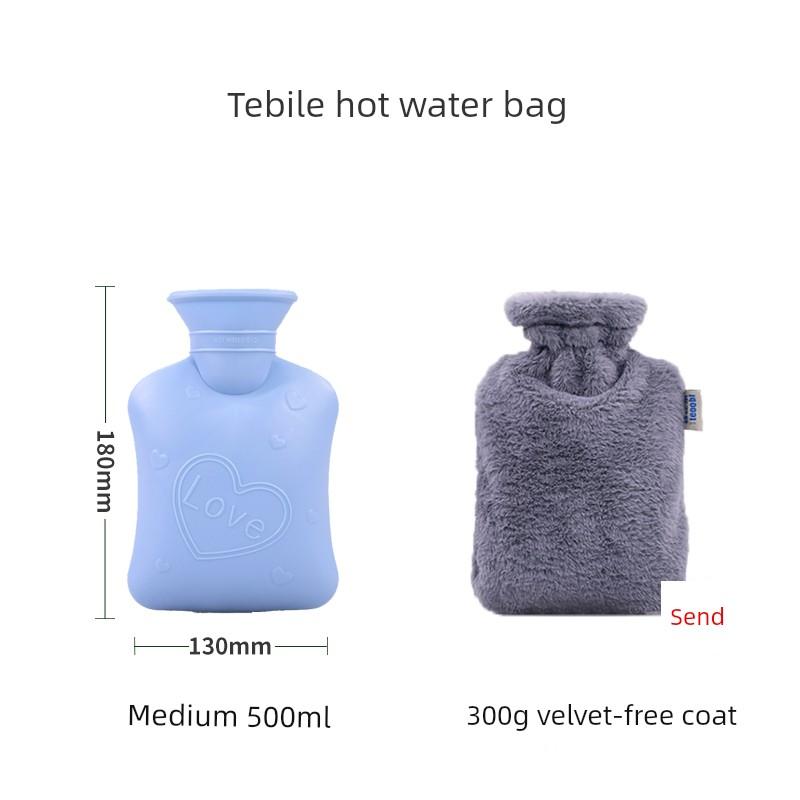 Hot Water Bag Water Injection Type Hand Warmer Winter Warm Water Bag Plush Thickened Explosion-Proof Warm Palace Belly Warming Feet Insulation