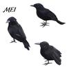 Creepy Haunted House Props Realistic Black Crow Halloween Decor, Lifelike Feathered Raven Figurine Prop Models for House, Artificial Bird Ornament