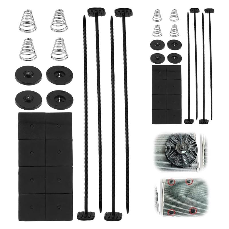 2/3/4 Set Transmission Coolers Mounting Tie Strap Plastic Automotive Radiator Fan Mount Zip Ties Clips Easy Installation
