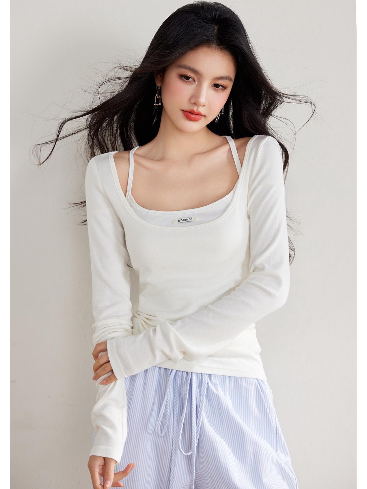 

White Pure Cotton Knitted Cardigan & Camisole Set for Sun Protection Large