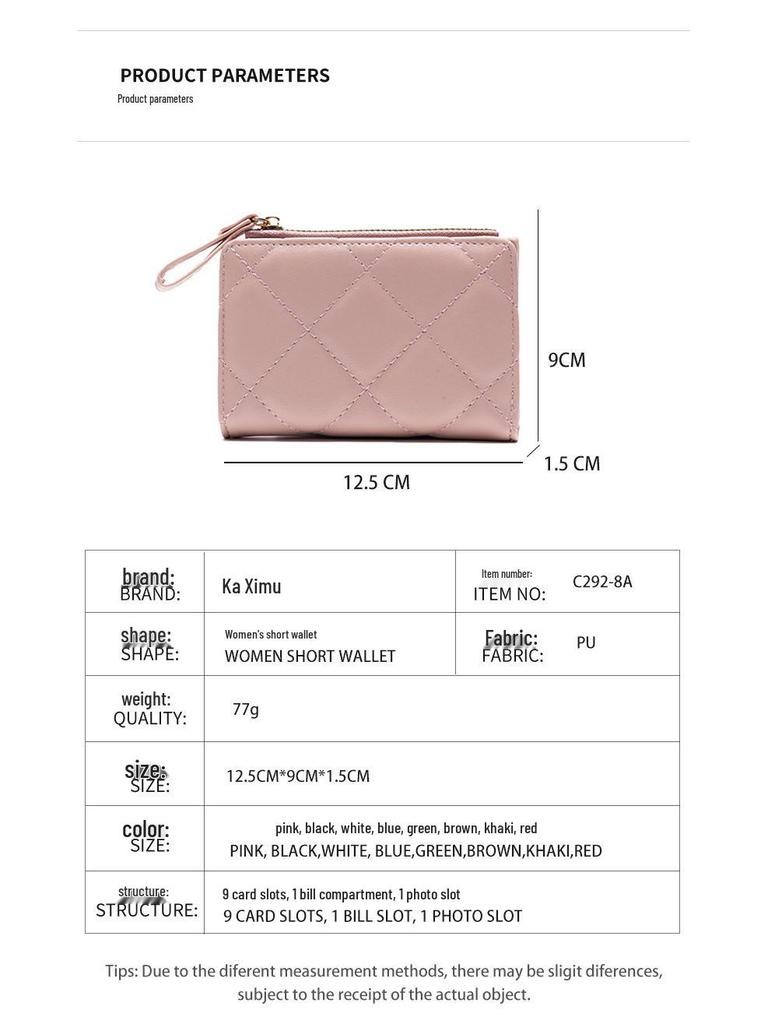 Women's Multifunctional Large Capacity Wallet - Solid Color, Small Diamond Design, Multi-Color Card Holder & Coin Purse for Autumn/Winter