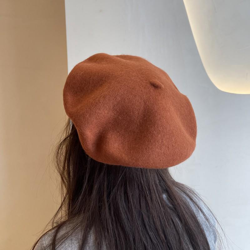 Berretto basco in lana alla moda coreana Beilei: Cappello da pittore versatile Autunno/Inverno