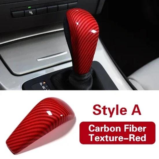 For BMW E90 E91 E60 E61 E92 E93 E63 E64 E81 E87 F01 E65 E83 Carbon Fiber ABS Gear Shift Knob Cover Trim Car Interior Accessories
