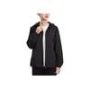 Li Ning Logo Printed Zip-Up Hoodie Women jackets Black AFDR832-6