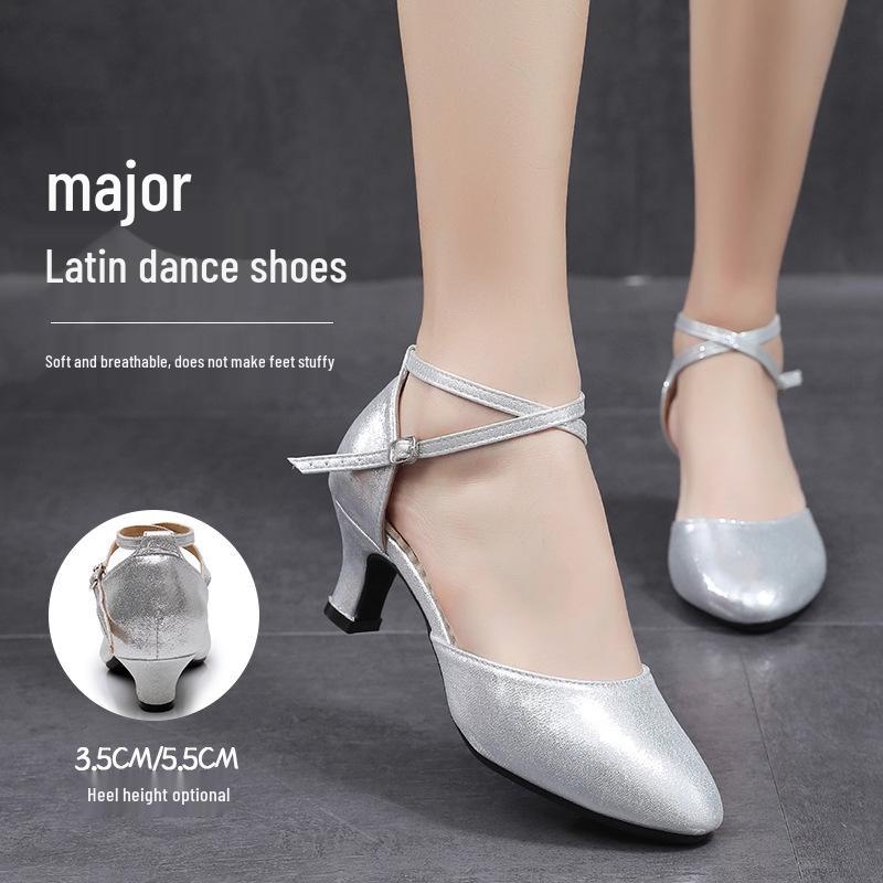 Women's Soft Sole Square Dance Shoes - High or Low Heel for Modern & Cha Cha Dance