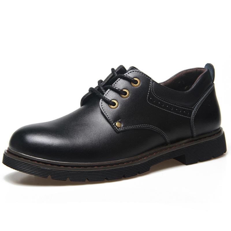 Genuine Leather Shoes Men Footwear Men Casual Shoes High Quality Man Business Shoes Fashion Brand Male Brogues Black A1759