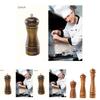 Wooden Salt And Pepper Mill Set With Antique Finish For Culinary Preparation And Kitchen Decor