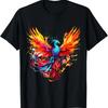 Rising Fire Phoenix Design T-Shirt