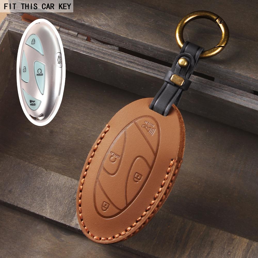 

Key Shell Car Key Case for Hyundai 5/7 Buttons Grandeur GN7 KONA Ev 2023 Lonic 6 Auto Cover Accessories коричневий