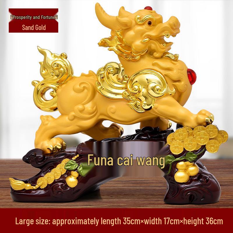 Lucky Pixiu Ornament Pair for Living Room, Office Desk, or Gifts