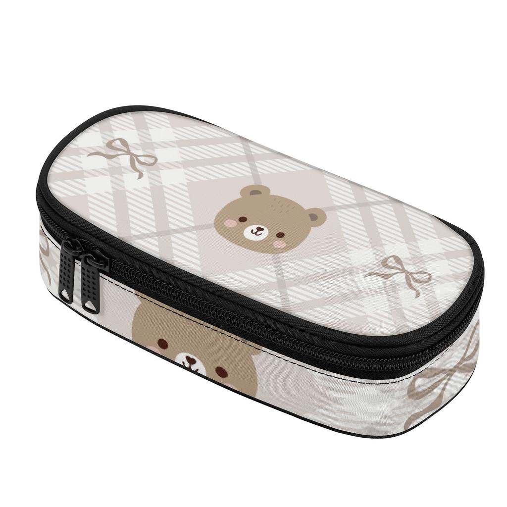 Pencil Bag Portable 300D Polyester Zip Around Closure with Main Compartment Mesh Pocket and Pen Slots for Teens and Students