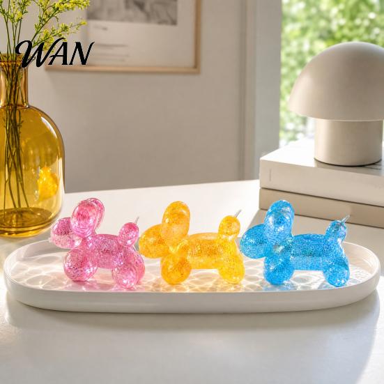 Kids Stress Relief Toy Glitter Balloon Dog Squeeze Toy, Transparent Sensory Soft Stretchy Animal Shape Fidget for Home Office Classroom