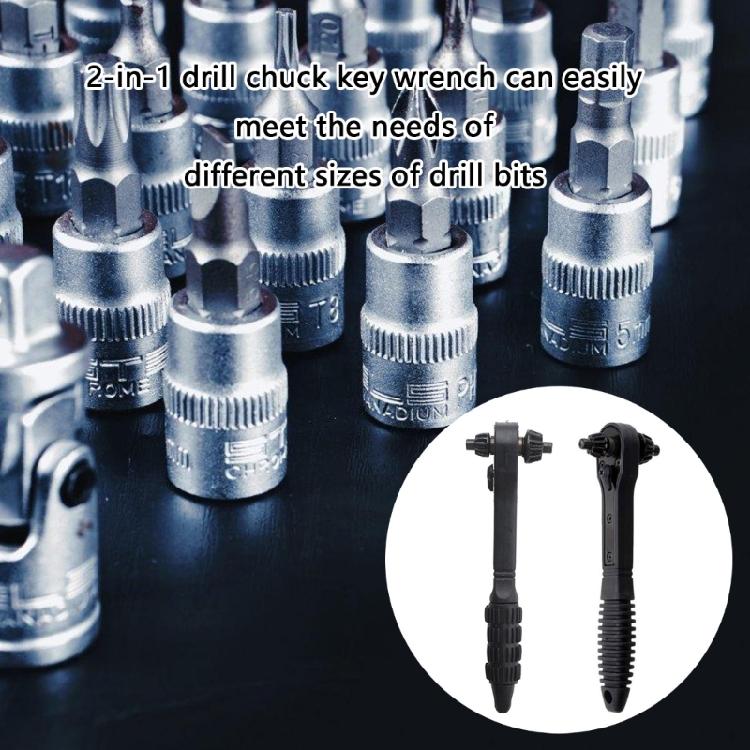 Ratcheting Drill Wrench 2 in 1 Drill Chuck Ratchet Spanner Drill Chuck Key Wrench Drill Chuck Ratchet Wrench