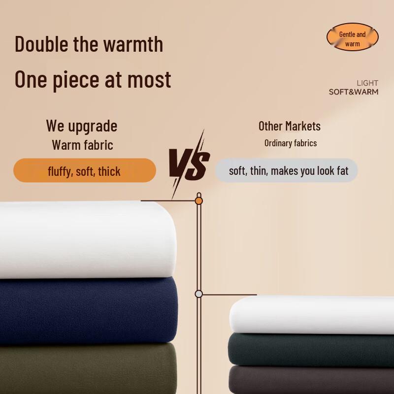 MINISO Men's Half-Zip Double-Sided Fleece Base Layer T-Shirt