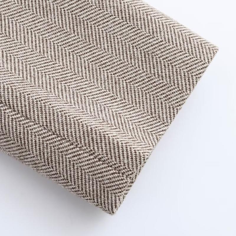 Women's Fashion Versatile Twill Suit Coat Autumn Straight Sleeve Flip Collar Single Buckle Blazers Jacket Office Lady Outcoat