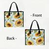 Sunflower Bee Printed Tote Bag Casual Large Capacity Daily Handbag Portable Reusable Grocery Shopping Shoulder Bag for Women