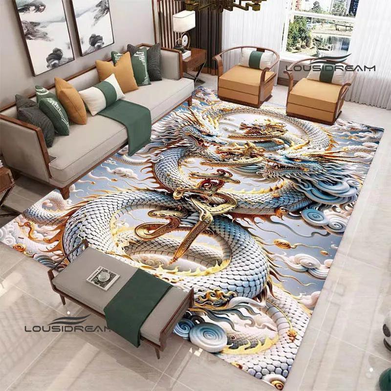 3D Retro dragon printed carpet kitchen mats Non -slip carpet outdoor carpets area rug bedroom decor birthday gift