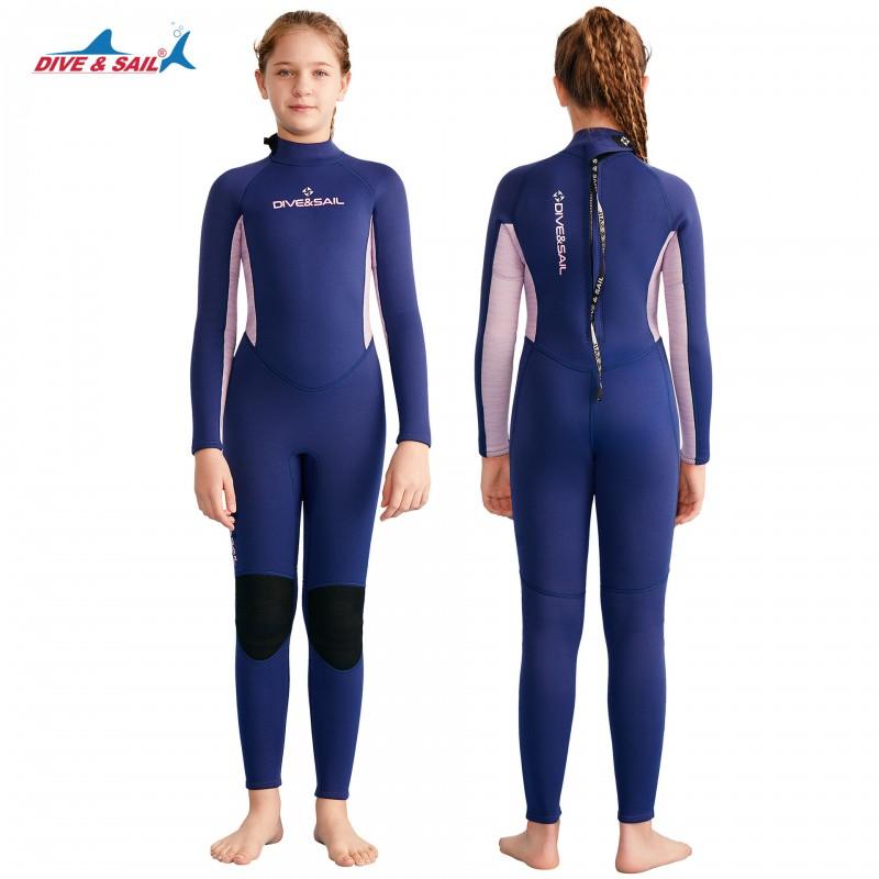Children's Diving Suit 2.5MM One-piece Long-sleeved Girls 'warm Swimsuit Teen Snorkeling Surfer