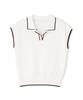 Natural Beauty Skipper Polo Knit Sweater with Glitter Size M [N Basic] Women's Off-White Lines,