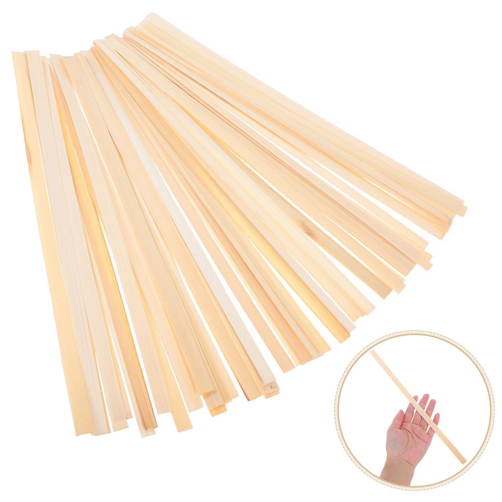 50Pcs Bamboo Weaving Strips DIY Craft Kit Flat Bamboo Sticks for Hand Fans Paintings Basket Weaving and DIY Projects