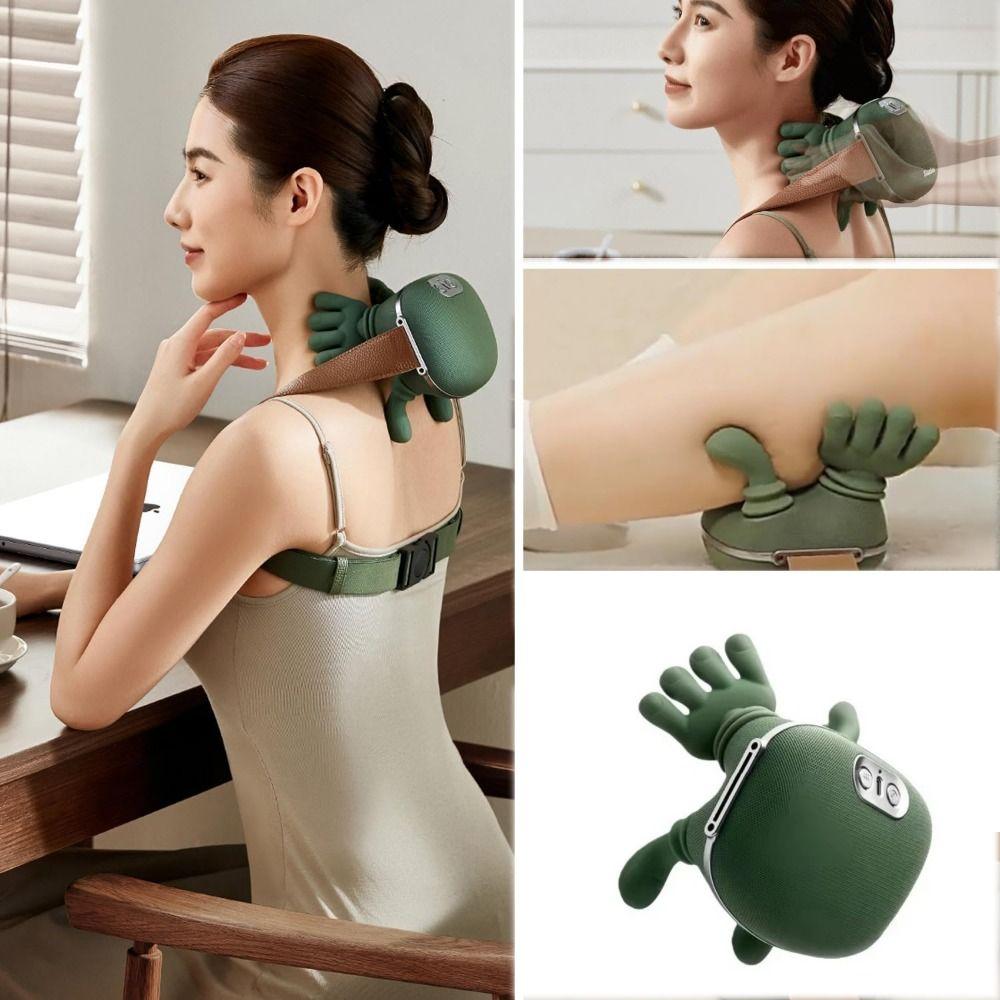 Heating Compress Heated Neck Massager Bionic Hand Cervical Massage Device  Trapezius Muscle