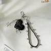 Stylish PU Leather Rivet Keychain With Metal Beads And Studs For Bags Phones Or Backpack Hanging Accessories