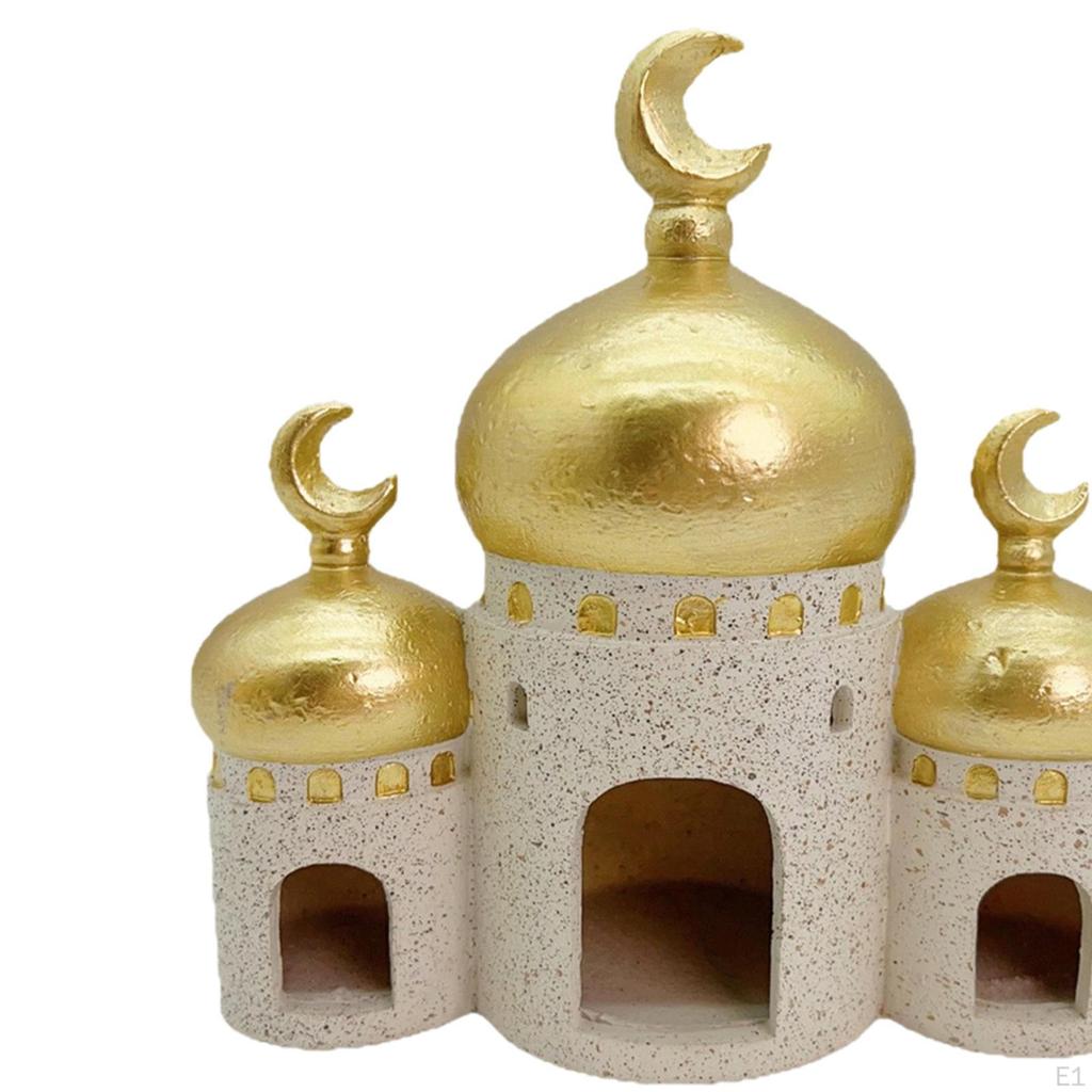 Mosque Sculpture Castle Building Figurine Micro Landscape Decor Desktop Ramadan Decoration for