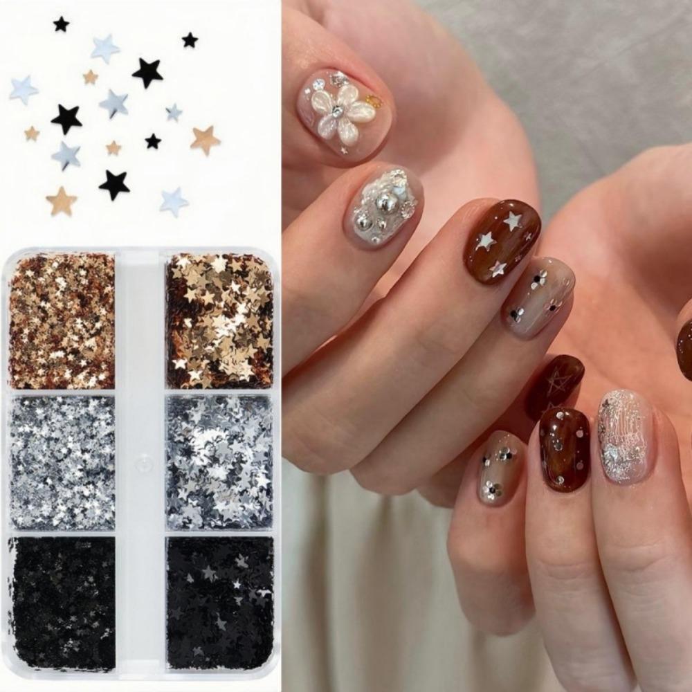 Five-pointed Star Sequins Nail Decorations Colorful Nail Art Decorations Nail Salon
