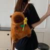 Plush Kawaii Handbags Hamburg Doll Fur Bag Comfortable Capybara Backpack  School