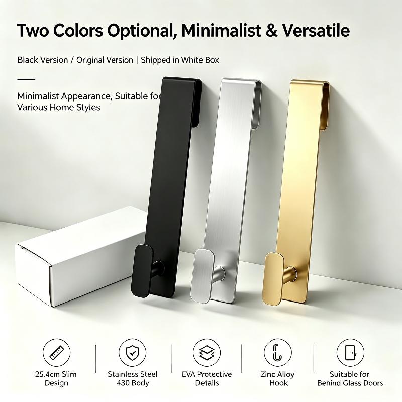 1/2Pcs Heavy Duty S Shower Door Hooks Rustproof Stainless Steel Bathroom Hangers for Towel Robe Kitchen Organizing