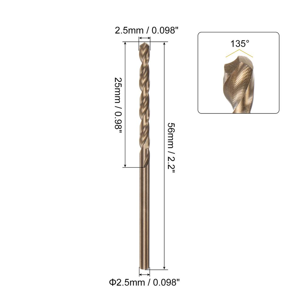 12pcs Jobber Drill Bits 1/2/3/4/5/6/7/8/9mm Titanium Coated HSS Split Point Twist Drill Bits for Stainless Steel Metal Wood