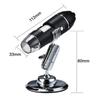 Adjustable 1600X 2MP 1080P 8 LED Digital Microscope Type-C/Micro USB Magnifier Electronic Stereo USB Endoscope For Phone PC