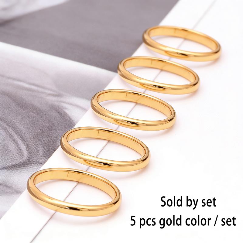 2mm Edelstahl Dünner Ring Roségold Schwarz Für Damen Herren Minimalistischer Schmuck Party Einfach Mode Geschenk Größe 3 Bis 10