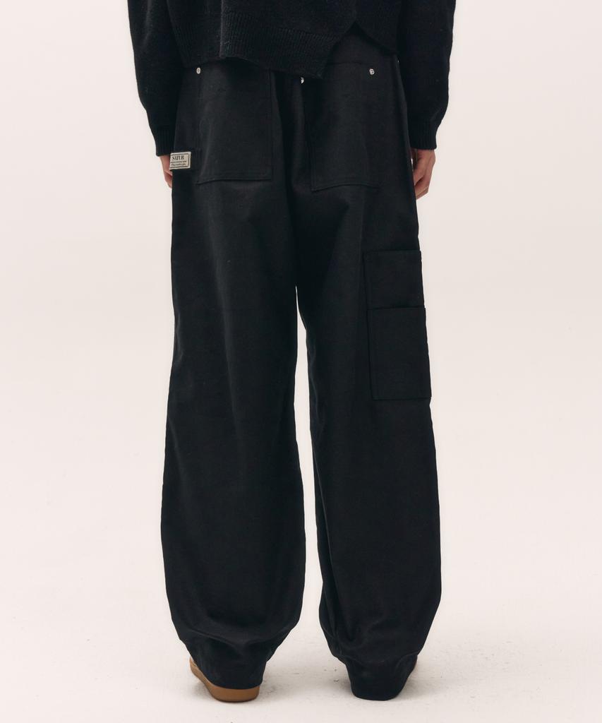 Seteo Cotton Carpenter Work Pants Black