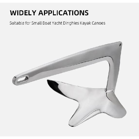 316 Stainless Steel Bruce Style Boat Anchor Versatile Marine Accessories for Boat Yacht Mooring