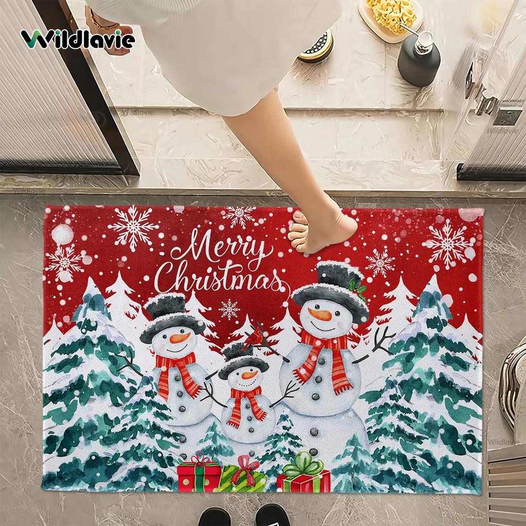 Christmas Decoration Carpet Living Room Porch Christmas Dwarves Welcome Rug Holiday Furniture Decoration Entrance Anti Slip Mat