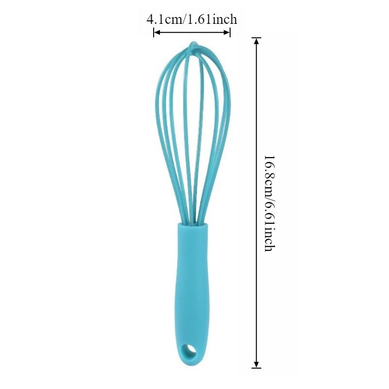 1pc 6-inch Handheld Mixer Mini Blender Silicone Stainless Steel Home Baking Tool for Whipping Cream Beating Eggs Mixing Flour