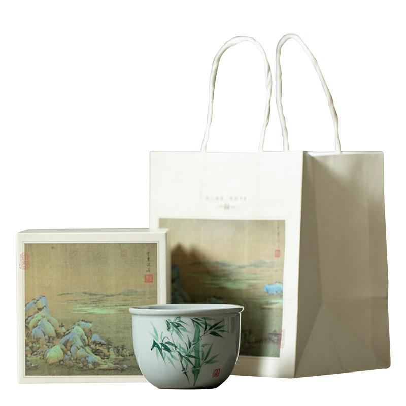 Personal gift ceramic tea cup high-end gift box packaging large-capacity tea cup Pu'er tea cup single cup tea set companion gift